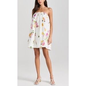 AJE Floral Strapless Mini Dress Ayla Garden Party Chic Size 6 US/ 10 AU UK